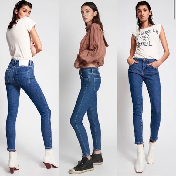 NEW! LUXURY ONE TEASPOON SOHO Blue FREEBIRDS ll High Waist Skinny Jeans Size 26 - Picture 1 of 14